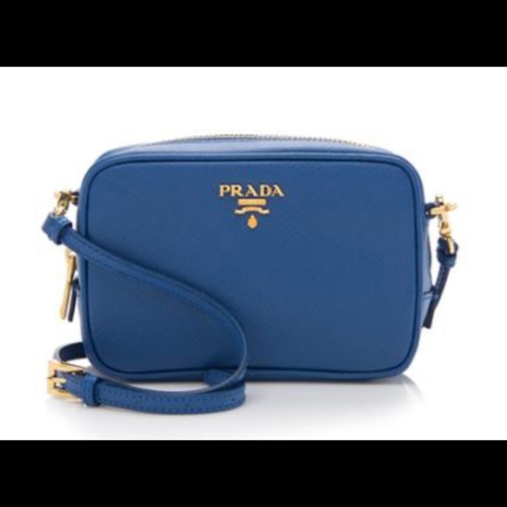Prada Saffiano Camera bag crossbody in cobalto